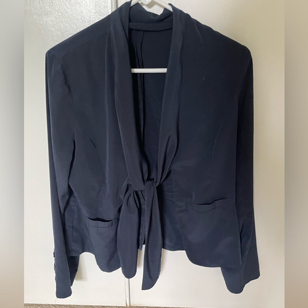 Collective concepts navy tie front jacket/blazer
